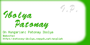 ibolya patonay business card